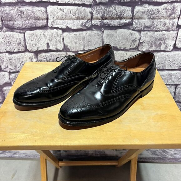 Bostonian Black Leather Lace Up Wingtip Shoes Size 13D - Picture 1 of 9